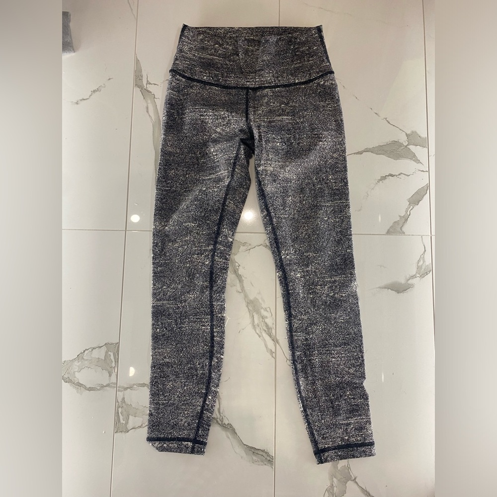 Lululemon Wunder Under Pant Hi-Rise Jacquard Black White Thermal